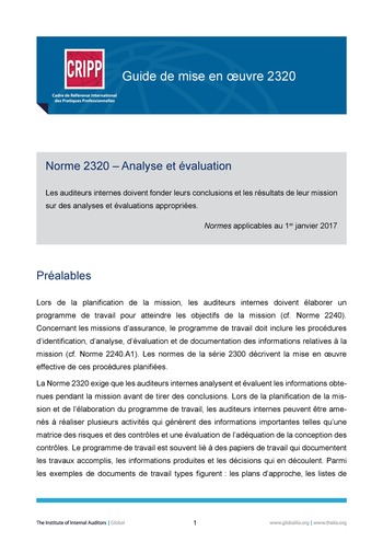 GM 2320 - Analyse et évaluation page 1
