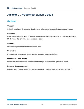 Rapports d'audit page 29
