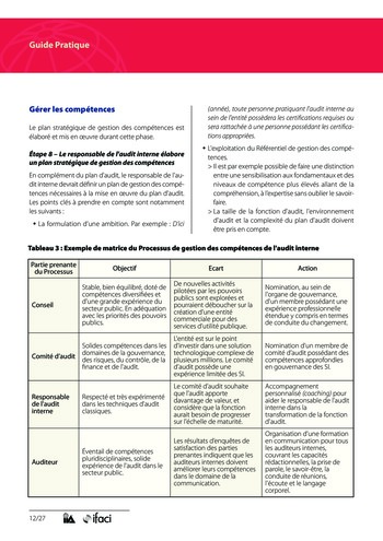 Définir un processus de gestion des compétences de l'audit interne dans le secteur public page 12