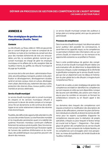 Définir un processus de gestion des compétences de l'audit interne dans le secteur public page 17