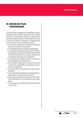 Elaborer le plan stratégique de l'audit interne page 13