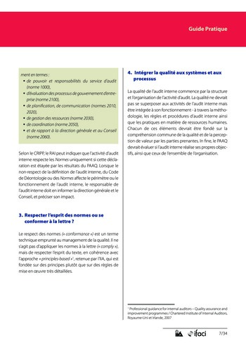 Programme d'assurance et d'amélioration de la qualité page 7