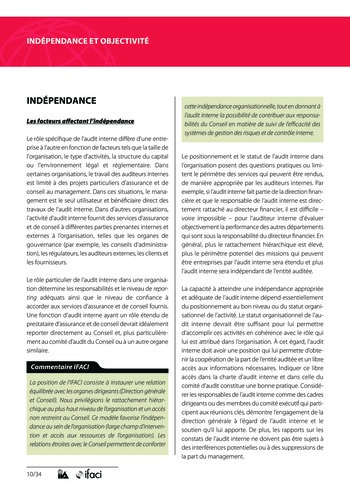 Indépendance et objectivité page 10