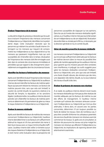 Indépendance et objectivité page 23
