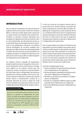 Indépendance et objectivité page 6