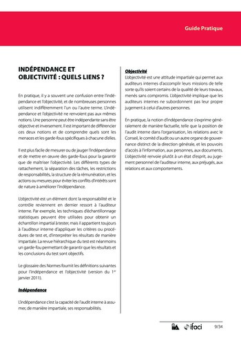 Indépendance et objectivité page 9