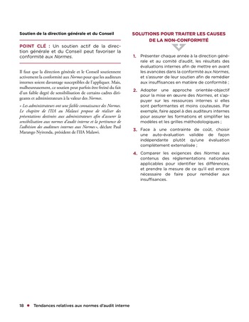 Tendances relatives aux normes d'audit interne page 18