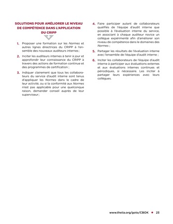 Tendances relatives aux normes d'audit interne page 23