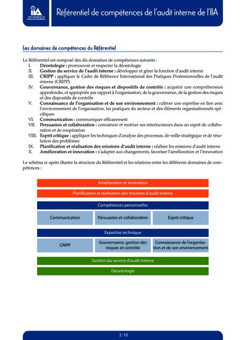 Référentiel de compétences de l'audit interne de l'IIA page 3