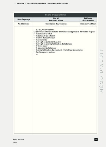 La création et la gestion d'une petite structure d'audit interne page 77