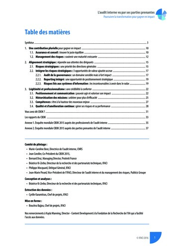 L'audit interne vu par ses parties prenantes - Rapport détaillé page 2