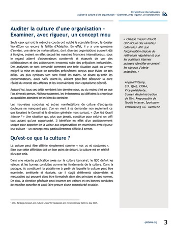 Perspectives internationales - Auditer la culture d’une organisation : examiner, avec rigueur, un concept mou page 3