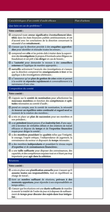 L'efficacité des comités d'audit : les meilleures pratiques page 10