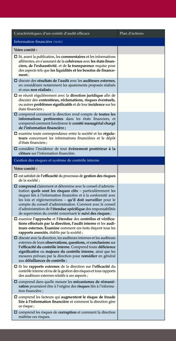 L'efficacité des comités d'audit : les meilleures pratiques page 7
