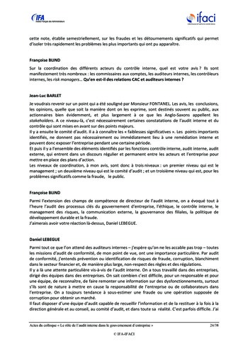 Le rôle de l'audit interne dans le gouvernement d'entreprise - Actes / IFA, IFACI page 25