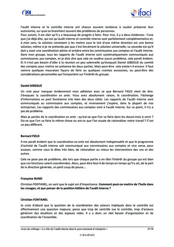 Le rôle de l'audit interne dans le gouvernement d'entreprise - Actes / IFA, IFACI page 30