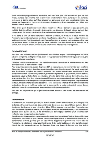Le rôle de l'audit interne dans le gouvernement d'entreprise - Actes / IFA, IFACI page 32