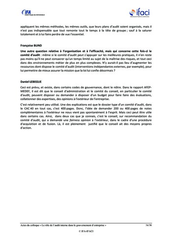 Le rôle de l'audit interne dans le gouvernement d'entreprise - Actes / IFA, IFACI page 35