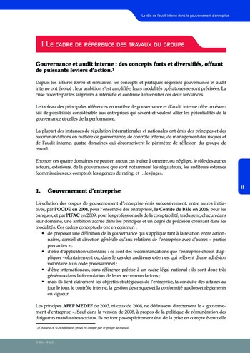 Le rôle de l'audit interne dans le gouvernement d'entreprise / IFA, IFACI page 11