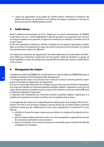 Le rôle de l'audit interne dans le gouvernement d'entreprise / IFA, IFACI page 14