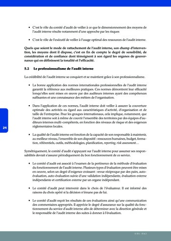 Le rôle de l'audit interne dans le gouvernement d'entreprise / IFA, IFACI page 24