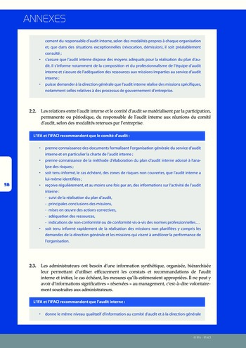 Le rôle de l'audit interne dans le gouvernement d'entreprise / IFA, IFACI page 56