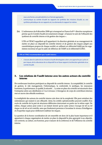 Le rôle de l'audit interne dans le gouvernement d'entreprise / IFA, IFACI page 57