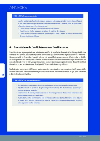 Le rôle de l'audit interne dans le gouvernement d'entreprise / IFA, IFACI page 58