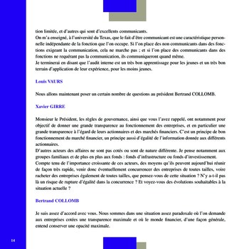Club de l’IFACI – Invité Bertrand Collomb page 14