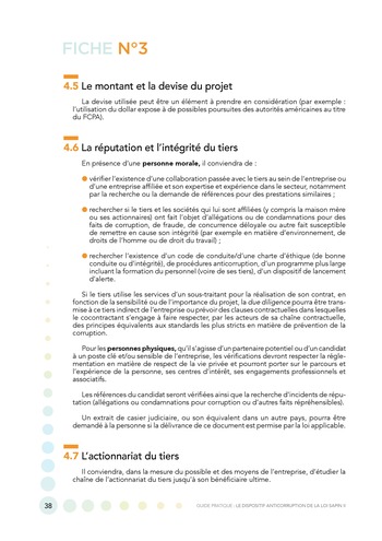 Guide pratique - Le dispositif anticorruption de la loi Sapin II / MEDEF page 38
