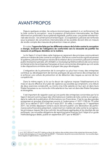 Guide pratique - Le dispositif anticorruption de la loi Sapin II / MEDEF page 6