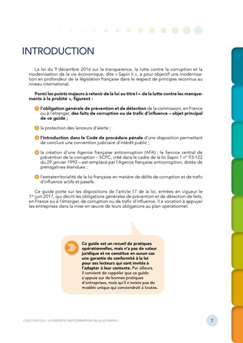 Guide pratique - Le dispositif anticorruption de la loi Sapin II / MEDEF page 7