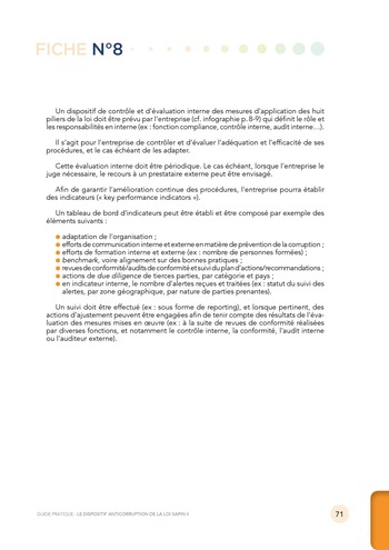 Guide pratique - Le dispositif anticorruption de la loi Sapin II / MEDEF page 71