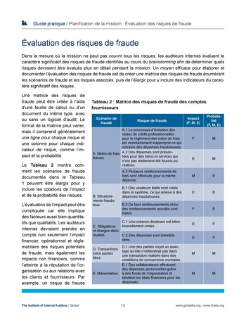 Planification de la mission : évaluation des risques de fraude page 13