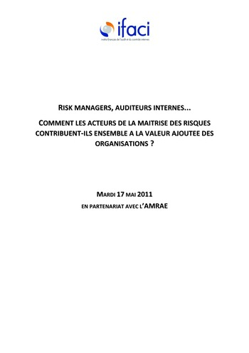 Risk managers, auditeurs internes... /IFACI, AMRAE page 2