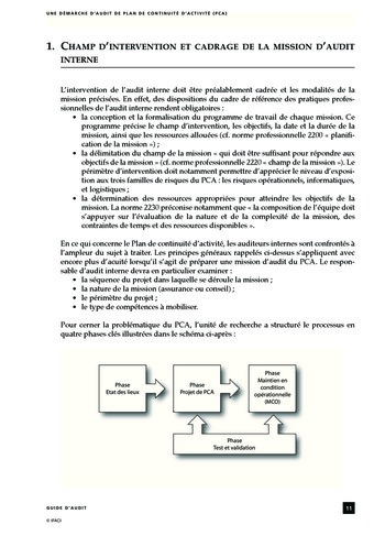Une démarche d'audit de plan de continuité d'activité (PCA) page 11