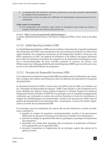 Guide d'audit du développement durable page 19