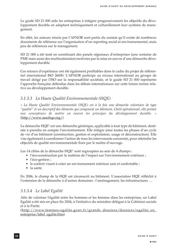 Guide d'audit du développement durable page 22