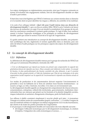 Guide d'audit du développement durable page 8