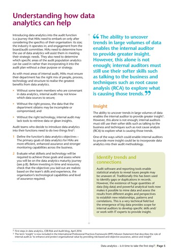 Analyse des données: Prêt à faire le premier pas? / IIA UK page 5
