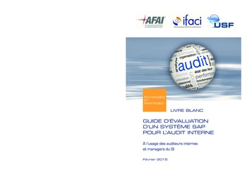 Guide d'évaluation d'un système SAP pour l'audit interne / AFAI, IFACI, USF page 1