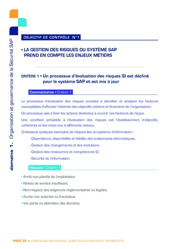 Guide d'évaluation d'un système SAP pour l'audit interne / AFAI, IFACI, USF page 21