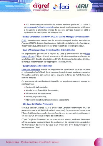 Cloud computing et protection des données / AFAI, IFACI, CIGREF page 27