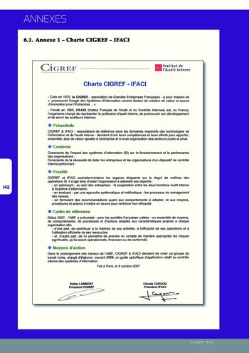 Le contrôle interne du système d'information des organisations / IFACI, CIGREF page 143