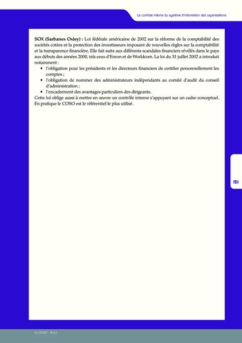 Le contrôle interne du système d'information des organisations / IFACI, CIGREF page 152