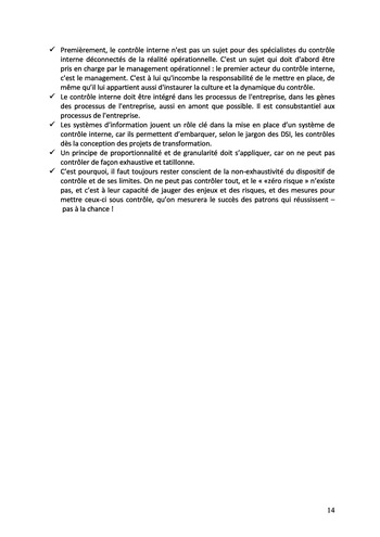 Le contrôle interne du système d'information des organisations - Actes / IFACI, CIGREF page 14