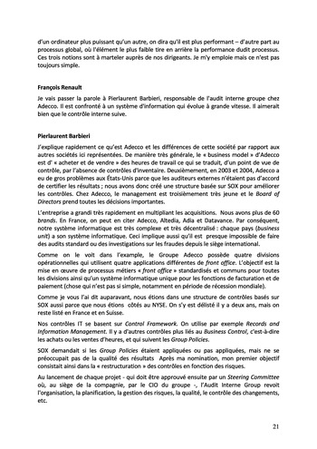 Le contrôle interne du système d'information des organisations - Actes / IFACI, CIGREF page 21