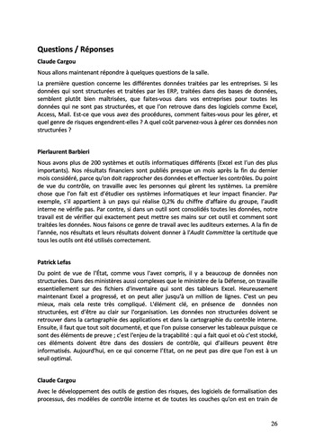 Le contrôle interne du système d'information des organisations - Actes / IFACI, CIGREF page 26
