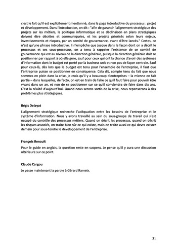 Le contrôle interne du système d'information des organisations - Actes / IFACI, CIGREF page 31