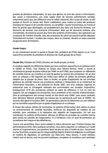 Le contrôle interne du système d'information des organisations - Actes / IFACI, CIGREF page 6
